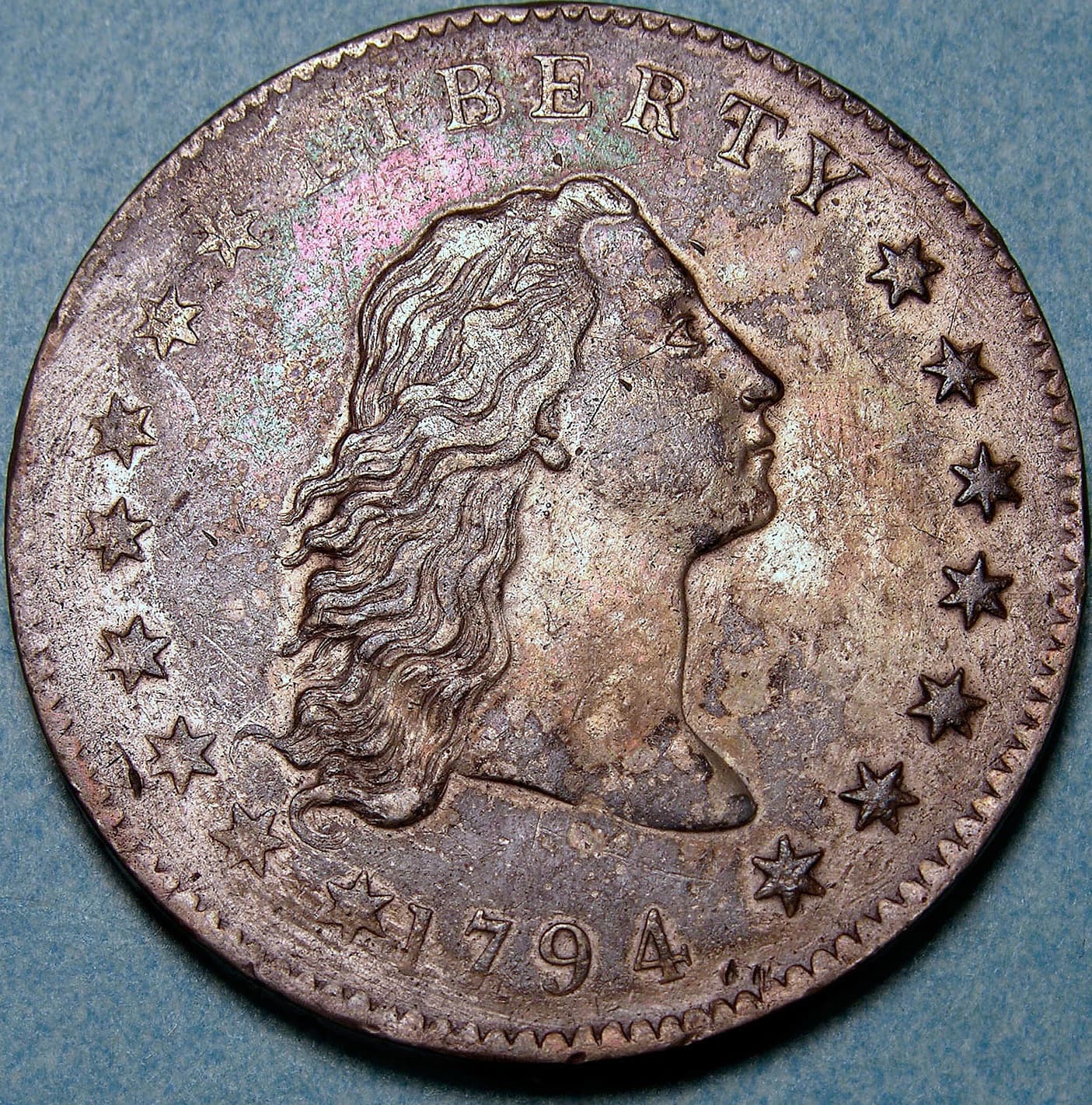 Type image of a Flowing Hair dollar obverse